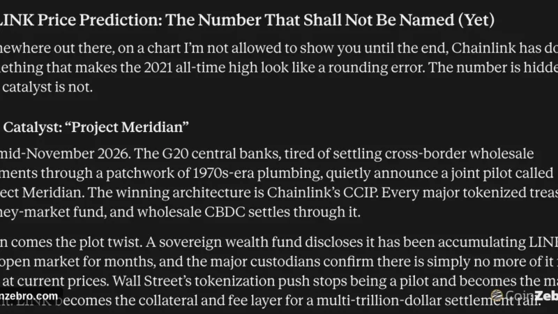 Claude AI Predicts an Insane LINK Price With Hypothetical ‘Project Meridian’