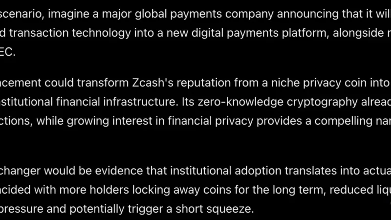 Elon Musk’s Grok AI Predicts an Explosive Move for Zcash (ZEC)
