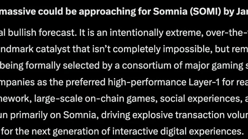 Elon Musk’s Grok AI Predicts SOMI Crypto Could Explode by 2027